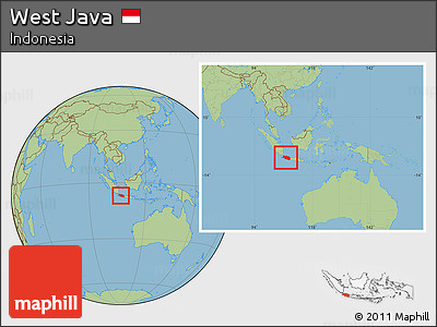 Savanna Style Location Map of West Java, within the entire country