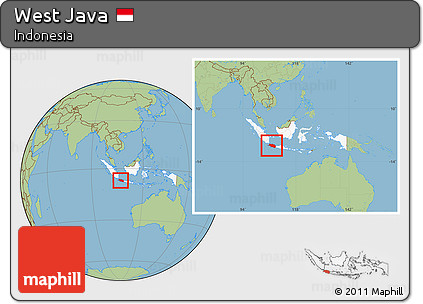 Savanna Style Location Map of West Java, highlighted country, within the entire country