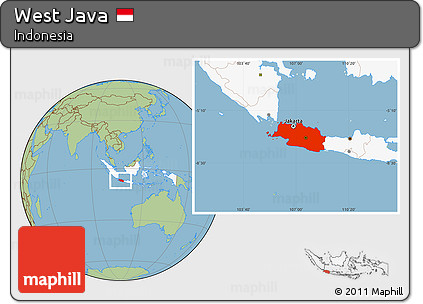 Savanna Style Location Map of West Java, highlighted country