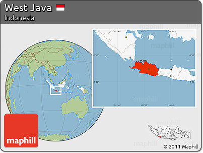 Savanna Style Location Map of West Java, highlighted country