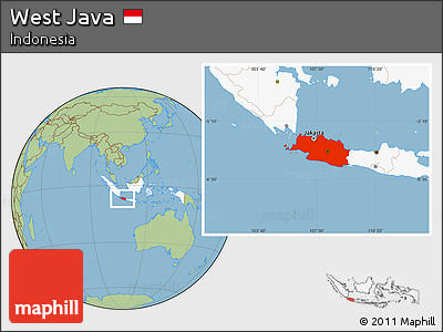Savanna Style Location Map of West Java, highlighted country
