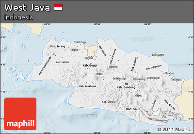 Classic Style Map of West Java, single color outside