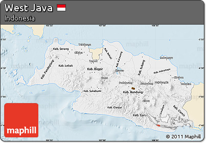 Classic Style Map of West Java, single color outside