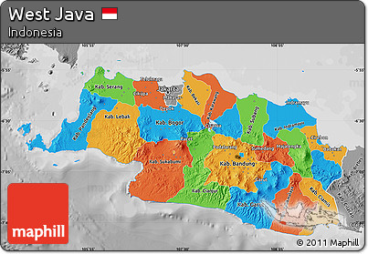 Political Map of West Java, desaturated