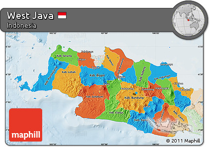 Political Map of West Java, lighten