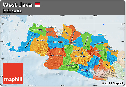 Political Map of West Java, lighten