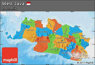 Political Map of West Java, single color outside