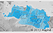 Political Shades Map of West Java, desaturated