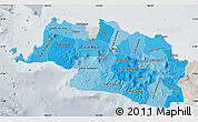 Political Shades Map of West Java, lighten, semi-desaturated