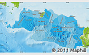 Political Shades Map of West Java, physical outside