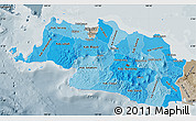 Political Shades Map of West Java, semi-desaturated