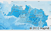 Political Shades Map of West Java, single color outside