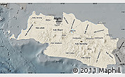 Shaded Relief Map of West Java, darken, semi-desaturated