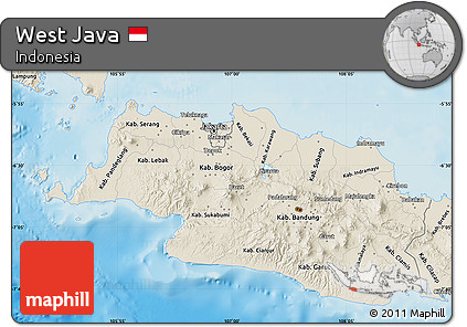 Shaded Relief Map of West Java