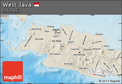 Shaded Relief Map of West Java