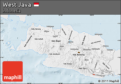 Silver Style Map of West Java, single color outside