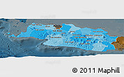 Political Shades Panoramic Map of West Java, darken
