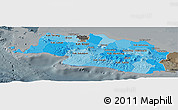 Political Shades Panoramic Map of West Java, darken, semi-desaturated