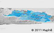 Political Shades Panoramic Map of West Java, desaturated