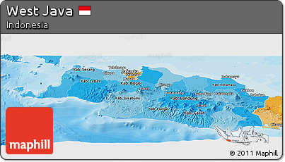 Political Shades Panoramic Map of West Java