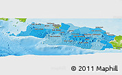 Political Shades Panoramic Map of West Java, physical outside