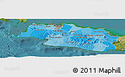 Political Shades Panoramic Map of West Java, satellite outside
