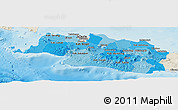 Political Shades Panoramic Map of West Java, shaded relief outside
