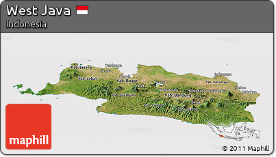 Satellite Panoramic Map of West Java, cropped outside