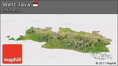 Satellite Panoramic Map of West Java, cropped outside