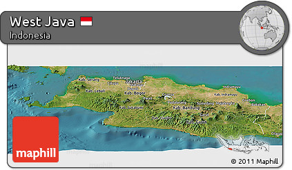 Satellite Panoramic Map of West Java