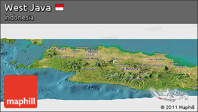 Satellite Panoramic Map of West Java