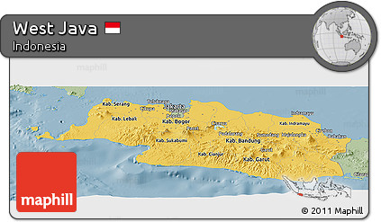 Savanna Style Panoramic Map of West Java