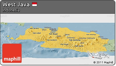 Savanna Style Panoramic Map of West Java