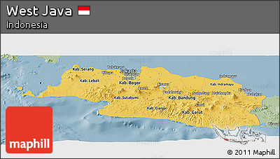 Savanna Style Panoramic Map of West Java