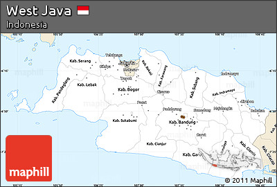 Classic Style Simple Map of West Java