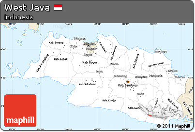 Classic Style Simple Map of West Java