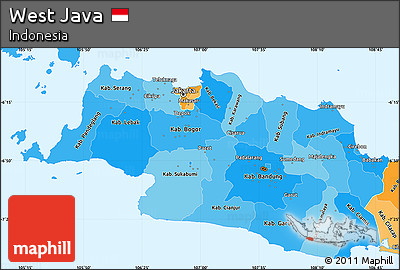 Political Shades Simple Map of West Java
