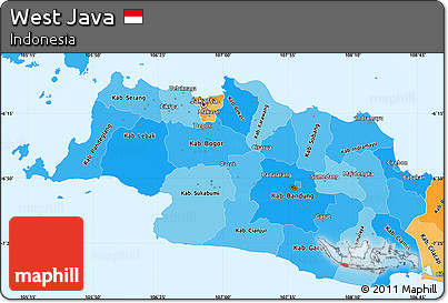 Political Shades Simple Map of West Java