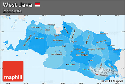 Political Shades Simple Map of West Java, single color outside