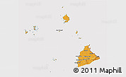 Political 3D Map of Kab. Sambas, cropped outside