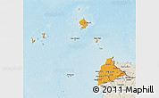 Political 3D Map of Kab. Sambas, shaded relief outside