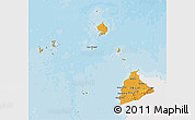 Political 3D Map of Kab. Sambas, single color outside