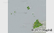 Satellite 3D Map of Kab. Sambas, lighten, semi-desaturated
