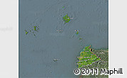Satellite 3D Map of Kab. Sambas, semi-desaturated