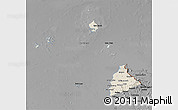 Shaded Relief 3D Map of Kab. Sambas, darken, desaturated