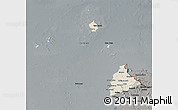 Shaded Relief 3D Map of Kab. Sambas, darken, semi-desaturated