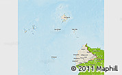 Shaded Relief 3D Map of Kab. Sambas, physical outside