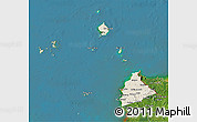 Shaded Relief 3D Map of Kab. Sambas, satellite outside