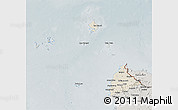 Shaded Relief 3D Map of Kab. Sambas, semi-desaturated