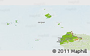 Physical Panoramic Map of Kab. Sambas, lighten